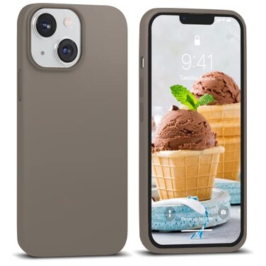 IceSword Compatible with iPhone 14 Plus Case Deep Stone Liquid Silicone Case Phone Cover Slim Protective Soft AntiScratch Deep Beige Warm Gray Shockproof 67 inch 14Plus Deep Stone
