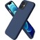 ORNARTO Compatible with iPhone 12 Mini Case Slim Liquid Silicone 3 Layers Full Covered Soft Gel Rubber with Microfiber Case Cover 54 inchNavy Blue