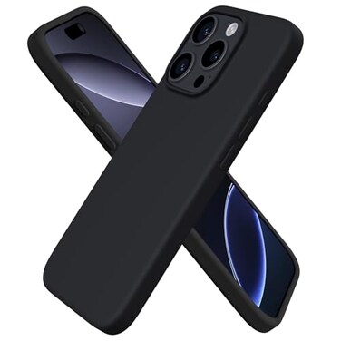 ORNARTO Compatible with iPhone 16 Pro Case 63 Slim Liquid Silicone 3 Layers Soft Gel Rubber Shockproof Protective Cover with AntiScratch Microfiber LiningBlack