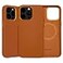 Rumwot for iPhone 15 Pro Max Leather Case Genuine Full Grain Leather Compatible with MagSafe and Wireless Charging Metal Buttons Camera Bezel Slim FitDrop and Scratch ResistantBrown