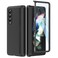 MAKAVO Slim Thin Z Fold 3 Case with Hinge Coverage Screen Protector Matte Hard Shockproof Full Body Protection Phone Cover for Samsung Galaxy Z Fold 3 5G Black