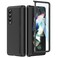 MAKAVO Slim Thin Z Fold 3 Case with Hinge Coverage Screen Protector Matte Hard Shockproof Full Body Protection Phone Cover for Samsung Galaxy Z Fold 3 5G Black