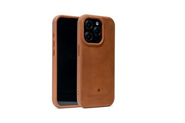 Porter Riley Premium Leather Case Compatible with iPhone 15 Pro Max Slim line Bumper Case Compatible with MagSafe Genuine Leather Cover Tan