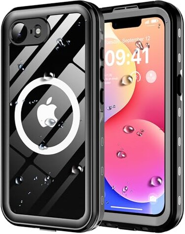 Hllhunkhe for iPhone 17e CaseiPhone 16e Case Waterproof Builtin Screen Protector Compatible with Magsafe IP68 Underwater Full Body Sealed Heavy Duty Rugged Phone Cover for iPhone 16E17E 61 Black