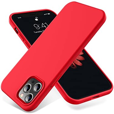 OTOFLY Compatible with iPhone 12 Pro Max Case 67 inch2020Silky and Soft Touch Series Premium Soft Liquid Silicone Rubber FullBody Protective Bumper Case Red