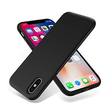 OTOFLY for iPhone X Case Silky and Soft Touch Series Premium Soft Silicone Rubber FullBody Protective Bumper Case Compatible with Apple iPhone XONLY Black