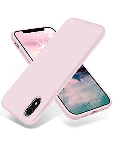 OTOFLY for iPhone XR Case Silky and Soft Touch Series Premium Soft Silicone Rubber FullBody Protective Bumper Case Compatible with Apple iPhone XR 61 inch Ice Pink