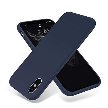 OTOFLY Compatible with iPhone Xs Max Case Silky and Soft Touch Series Premium Soft Silicone Rubber FullBody Protective Bumper Case 65 inch Midnight Blue