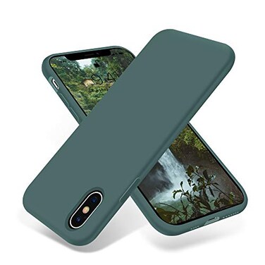 OTOFLY Compatible with iPhone Xs Max CaseUltra Slim Fit iPhone Case Liquid Silicone Gel Cover with Full Body Protection AntiScratch Shockproof Case Upgraded Version Pine Green