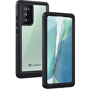 Lanhiem Galaxy Note 20 Case Builtin Screen Protector with Fingerprint Film Waterproof Dustproof Case Full Body Heavy Duty Protective Cover for Samsung Galaxy Note 20 67 inch BlackClear