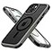 Mobnano for iPhone 15 Case Compatible with MagSafe Crystal Clear Case with Magnetic Ring Multicolor Protective Shockproof Bumpers Not Yellowing Slim Cover for Men Women GreyBlack