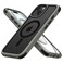 Mobnano for iPhone 15 Case Compatible with MagSafe Crystal Clear Case with Magnetic Ring Multicolor Protective Shockproof Bumpers Not Yellowing Slim Cover for Men Women GreyBlack