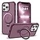 SKYLMW Compatible with iPhone 12 Pro Max Case iPhone 13 Pro Max Case with Invisible Magnetic ORing Stand Translucent Phone Cases 67 Compatible with MagSafeGreat Grip Feeling Wine Red