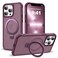SKYLMW Compatible with iPhone 12 Pro Max Case iPhone 13 Pro Max Case with Invisible Magnetic ORing Stand Translucent Phone Cases 67 Compatible with MagSafeGreat Grip Feeling Wine Red