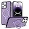 SKYLMW Compatible with iPhone 14 Pro Max Case with Invisible Magnetic ORing Stand MilitaryGrade Translucent Case for iPhone 14 ProMax 67 Compatible with MagSafeGreat Grip Feeling Purple