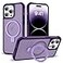 SKYLMW Compatible with iPhone 14 Pro Case with Invisible Magnetic ORing Stand MilitaryGrade Translucent Case for iPhone 14 Pro 61 Compatible with MagSafeGreat Grip Feeling Purple