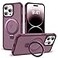 SKYLMW Compatible with iPhone 14 Pro Case with Invisible Magnetic ORing Stand MilitaryGrade Translucent Case for iPhone 14 Pro 61 Compatible with MagSafeGreat Grip Feeling Wine Red