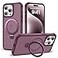 SKYLMW Compatible with iPhone 15 Pro Case with Invisible Magnetic ORing Stand MilitaryGrade Translucent Case for iPhone 15 Pro 61 Compatible with MagSafeGreat Grip Feeling Wine Red
