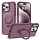 SKYLMW Compatible with iPhone 15 Pro Case with Invisible Magnetic ORing Stand MilitaryGrade Translucent Case for iPhone 15 Pro 61 Compatible with MagSafeGreat Grip Feeling Wine Red