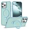 SKYLMW Compatible with iPhone 16 Pro Max Case with Invisible Magnetic ORing Stand MilitaryGrade Translucent Case for iPhone 16 ProMax 69 Compatible with MagSafeGreat Grip Feeling Blue