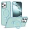 SKYLMW Compatible with iPhone 16 Pro Max Case with Invisible Magnetic ORing Stand MilitaryGrade Translucent Case for iPhone 16 ProMax 69 Compatible with MagSafeGreat Grip Feeling Blue