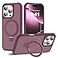 SKYLMW Compatible with iPhone 16 Pro Case with Invisible Magnetic ORing Stand MilitaryGrade Translucent Case for iPhone 16 Pro 63 Compatible with MagSafeGreat Grip Feeling Wine Red