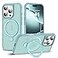 SKYLMW Compatible with iPhone 16 Pro Case with Invisible Magnetic ORing Stand MilitaryGrade Translucent Case for iPhone 16 Pro 63 Compatible with MagSafeGreat Grip Feeling Blue