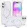 SKYLMW Compatible with iPhone 16 Case with Invisible Magnetic ORing Stand MilitaryGrade Phone Case for iPhone 16 61 Compatible with MagSafeGreat Grip FeelingTranslucent