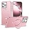SKYLMW Compatible with iPhone 16 Pro Case with Invisible Magnetic ORing Stand MilitaryGrade Case for iPhone 16 Pro 63 Compatible with MagSafeGreat Grip Feeling Rose Gold