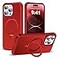 SKYLMW Compatible with iPhone 14 Pro Max Case with Invisible Magnetic ORing Stand MilitaryGrade Case for iPhone 14 ProMax 67 Compatible with MagSafeGreat Grip Feeling Red