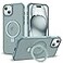SKYLMW Compatible with iPhone 15 Case with Invisible Magnetic ORing Stand MilitaryGrade Translucent Case for iPhone 15 61 Compatible with MagSafeGreat Grip Feeling Blue