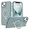 SKYLMW Compatible with iPhone 13 Case iPhone 14 Case with Invisible Magnetic ORing Stand Translucent Phone Cases for 13 14 61 Compatible with MagSafeGreat Grip Feeling Blue