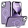 SKYLMW Compatible with iPhone 13 Case iPhone 14 Case with Invisible Magnetic ORing Stand Translucent Phone Cases for 13 14 61 Compatible with MagSafeGreat Grip Feeling Purple