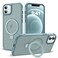 SKYLMW Compatible with iPhone 12 Case iPhone 12 Pro Case with Invisible Magnetic ORing Stand Translucent Phone Cases 61 Compatible with MagSafeGreat Grip Feeling Blue