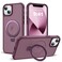 SKYLMW Compatible with iPhone 13 Case iPhone 14 Case with Invisible Magnetic ORing Stand Translucent Phone Cases for 13 14 61 Compatible with MagSafeGreat Grip Feeling Wine Red