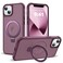 SKYLMW Compatible with iPhone 13 Case iPhone 14 Case with Invisible Magnetic ORing Stand Translucent Phone Cases for 13 14 61 Compatible with MagSafeGreat Grip Feeling Wine Red
