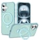 SKYLMW Compatible with iPhone 16 Case with Invisible Magnetic ORing Stand MilitaryGrade Translucent Case for iPhone 16 61 Compatible with MagSafeGreat Grip Feeling Blue