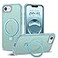 SKYLMW Compatible with iPhone 16e Case iPhone 17e Case 61 with Invisible Magnetic ORing Stand MilitaryGrade Translucent Phone Cases Compatible with MagSafeGreat Grip Feeling Blue