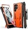 FNTCASE for Samsung Galaxy S22 Ultra Case Builtin Screen Protector Kickstand BeltClip Holster FullBody Dual Layer Rugged Heavy Duty Shockproof Protective Phone CoverOrange