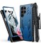FNTCASE for Samsung Galaxy S22 Ultra Case Builtin Screen Protector Kickstand BeltClip Holster FullBody Dual Layer Rugged Heavy Duty Shockproof Protective Phone CoverBlue