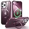 CHAOFEnG Magnetic Compatible with iPhone 16 Pro Max Case with Stand Military Grade Drop TestedCompatible with Magnet Ring Translucent Slim Hard Back Soft Edge Wine Red