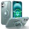 CHAOFEnG Magnetic Compatible with iPhone 16 Case with Stand Military Grade Drop TestedCompatible with Magnet Ring Translucent Slim Hard Back Soft Edge Teal Green