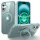 CHAOFEnG Magnetic Compatible with iPhone 16 Case with Stand Military Grade Drop TestedCompatible with Magnet Ring Translucent Slim Hard Back Soft Edge Teal Green