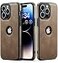 C Casus Casus Designed for iPhone 14 Pro Max Case Vegan Leather Slim Logo View Classic Luxury Elegant Thin Protective Cover 2022 67 Gray