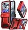 Poetic Spartan Case for Motorola Moto Razr 2024KickstandHinge Protection20FT MilGrade Drop Tested FullBody Rugged Shockproof Protective Cover with Kickstand Metallic Red