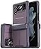 CaseBorne V Compatible with Samsung Galaxy Z Flip 4 CaseFlip 3 Case Rugged Protective Case with SemiAuto Hinger Cover Full Body MultiLayer Cover Purple
