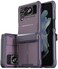 CaseBorne V Compatible with Samsung Galaxy Z Flip 4 CaseFlip 3 Case Rugged Protective Case with SemiAuto Hinger Cover Full Body MultiLayer Cover Purple