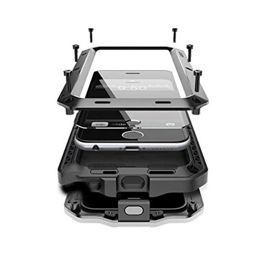 Marrkey for iPhone 14 Case 360 Full Body Protective Cover Heavy Duty Shockproof Tough Armour Aluminum Metal Case with Silicone Builtin Screen Protector for Apple iPhone 14 61 Inch Black