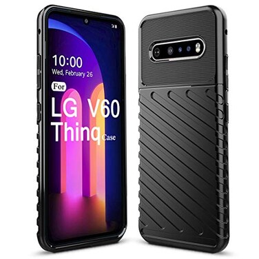 Sucnakp for LG V60 Thinq Case LG V60 Case Shock Absorption Anti Scratch Heavy Duty Durable Drop Protection Cell Phone Cover for LG V60 ThinqLT Black
