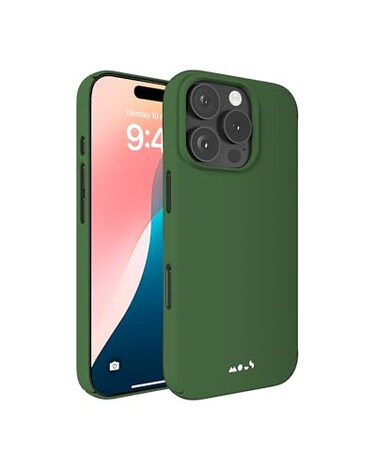 Mous for iPhone 16 Pro Max Case Slim MagSafe Compatible Super Thin 20 Magnetic Phone Cover Forrest Green